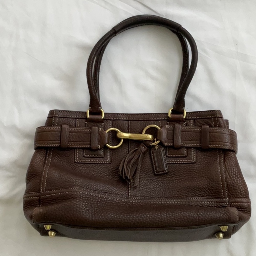Coach brown leather handbag